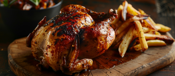 Grillkylling med sproedt skind