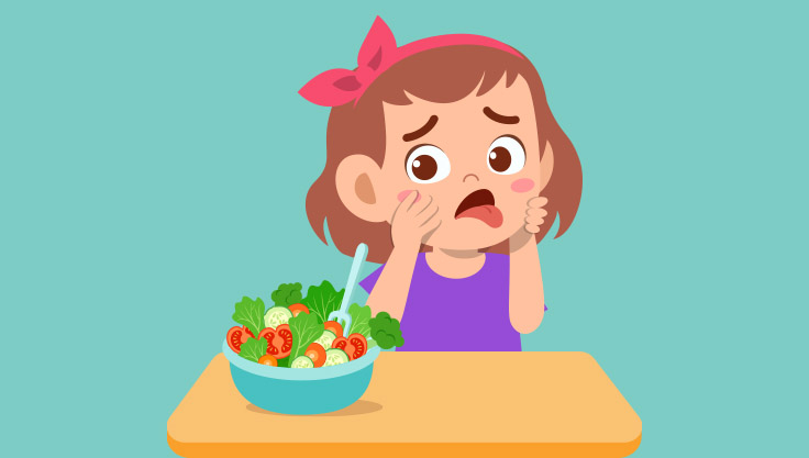 Pige vil ikke spise groentsager
