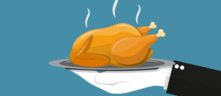 Servering af kylling til festlige lejligheder