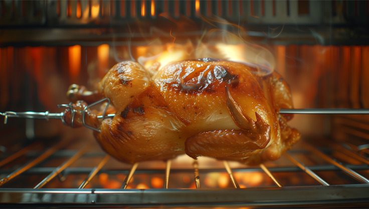 grillkylling paa rotisserie